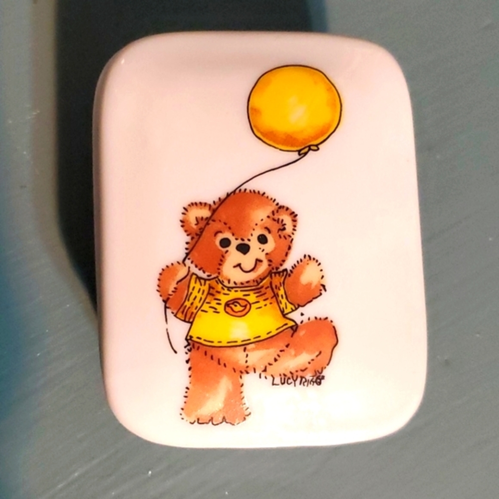 🔖Vintage Porcelain Lidded Rectangle Trinket Box